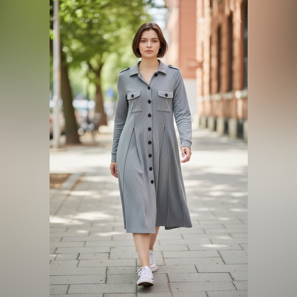 Free People Sweater Dress/Jacket/Cardigan Gray Button Down Long Sleeve - Picture 12 of 12